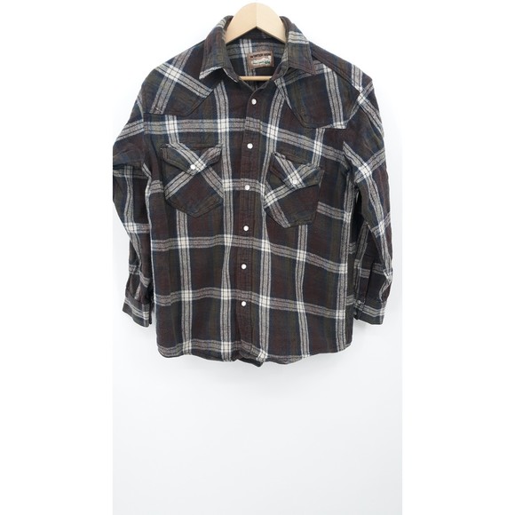 Winter Run Shirts Winter Run Flannel Pearl Snap Mens Long Sleeve